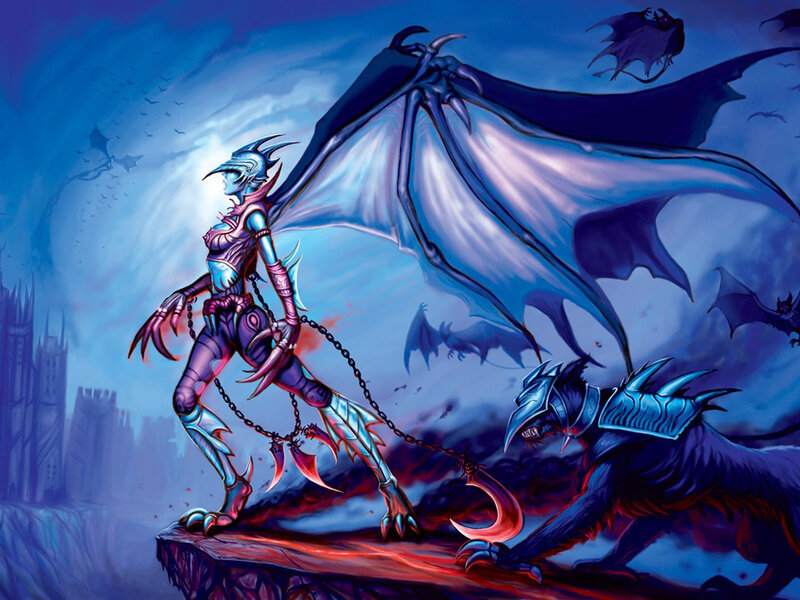 Winged Figure with Chained Beast