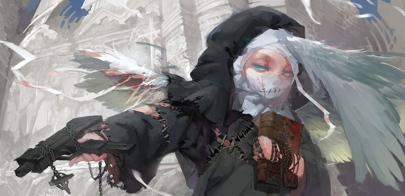 Winged Figure with Gun
