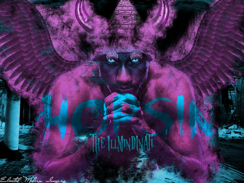 Winged Figure with Horns — Purple, Dark