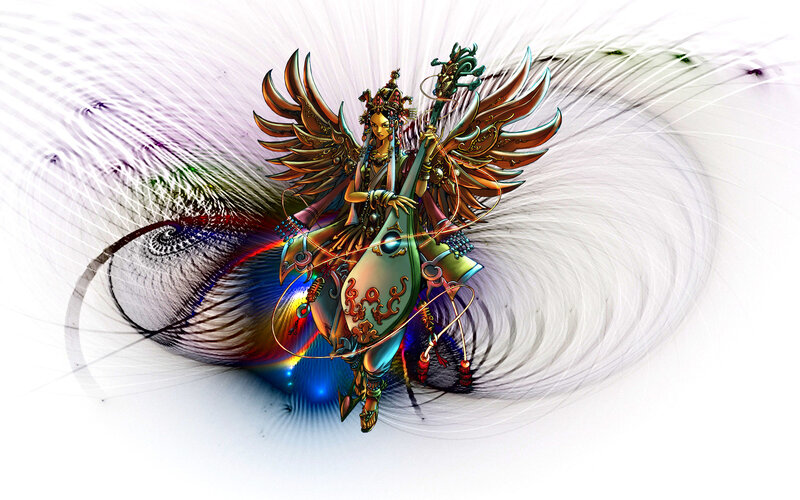 Winged Figure with Instrument