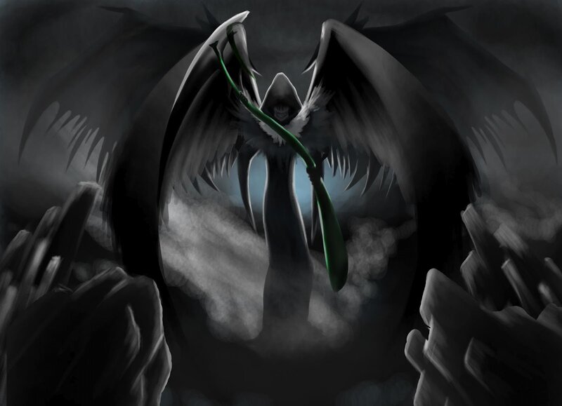 Winged Figure with Scythe — Black