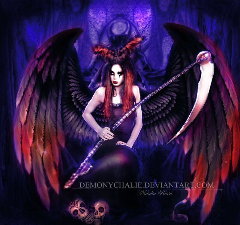 Winged Figure with Scythe — Purple
