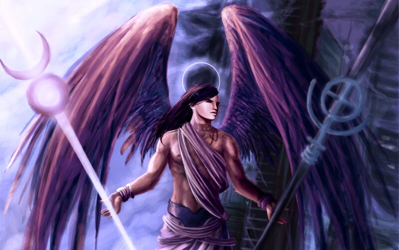 Winged Figure with Staff