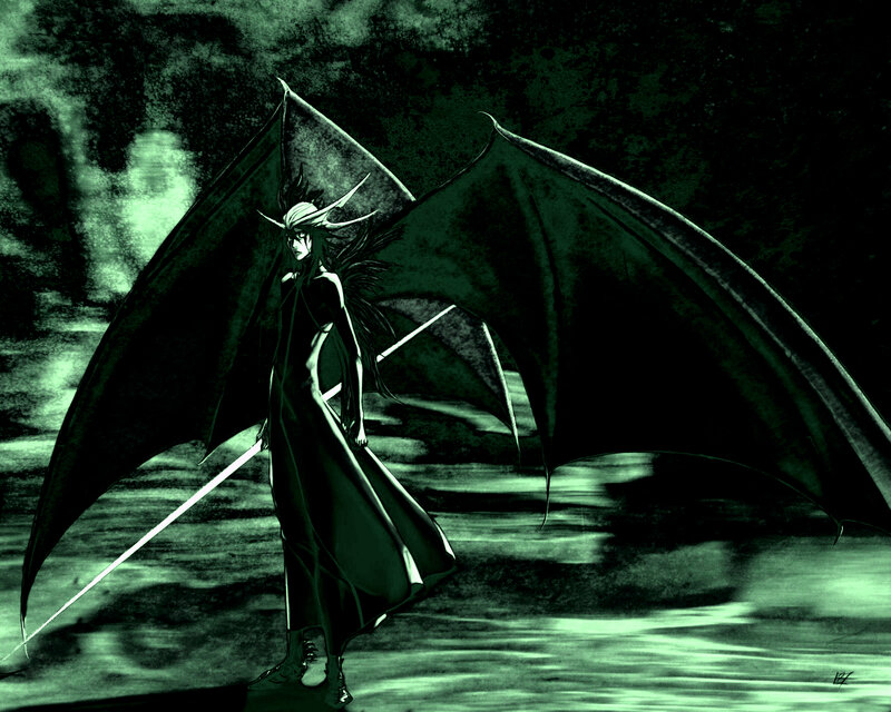 winged figure with sword
