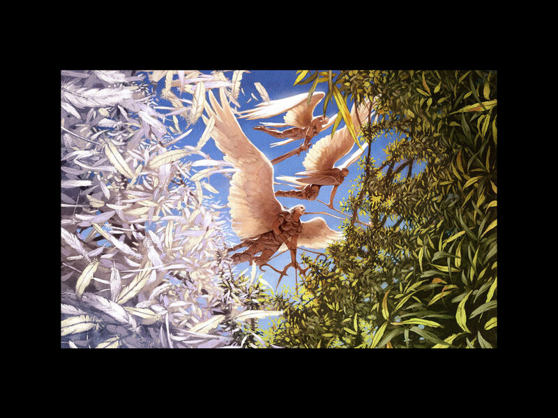 Winged Figures Flying