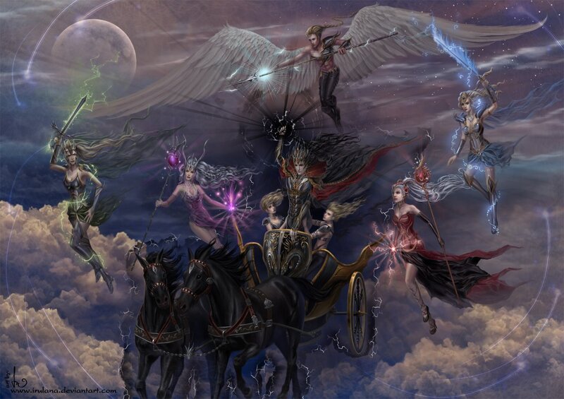 Winged Figures in Chariot