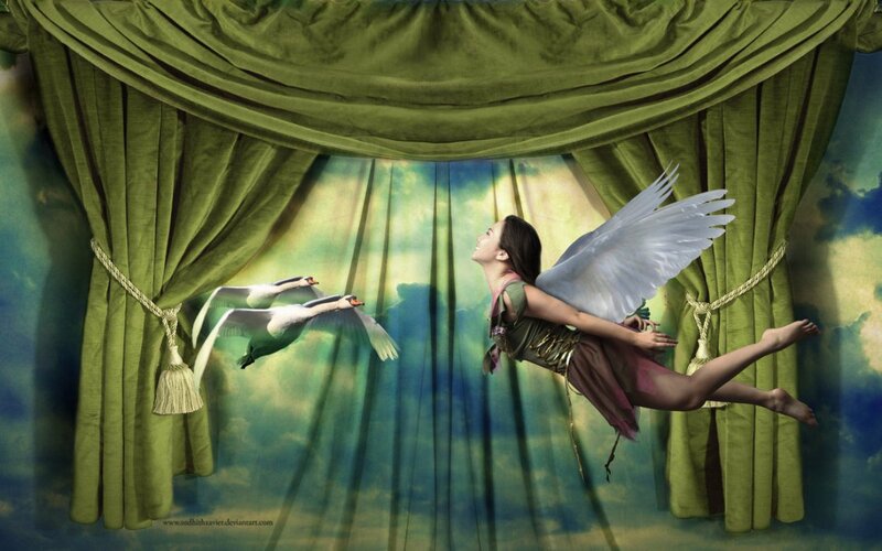Winged Girl Flying