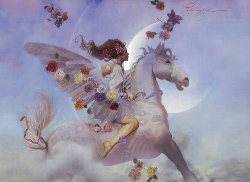 Winged Girl on Horse