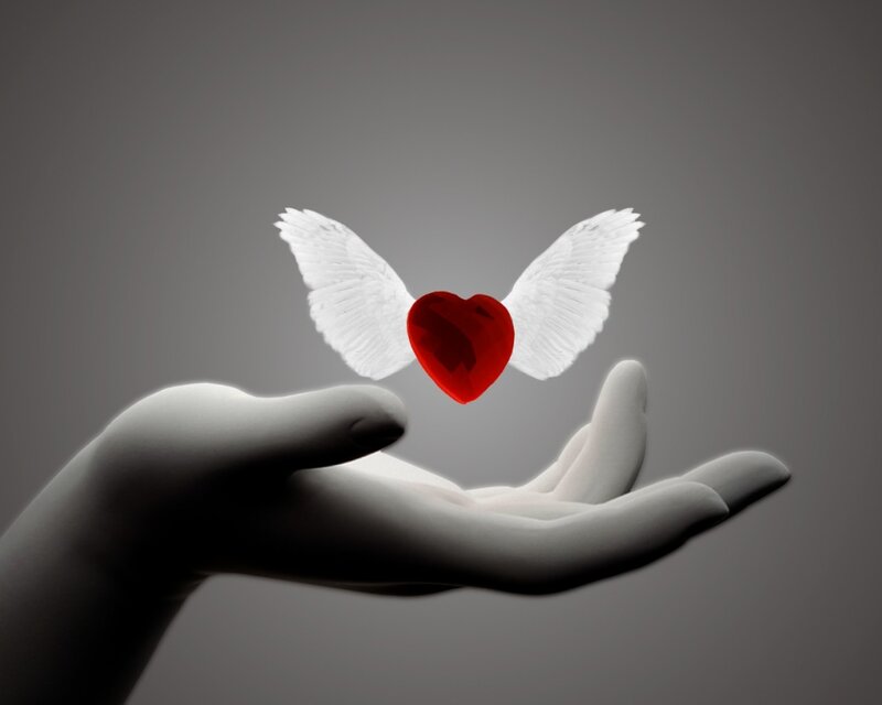 Winged Heart Above Hand