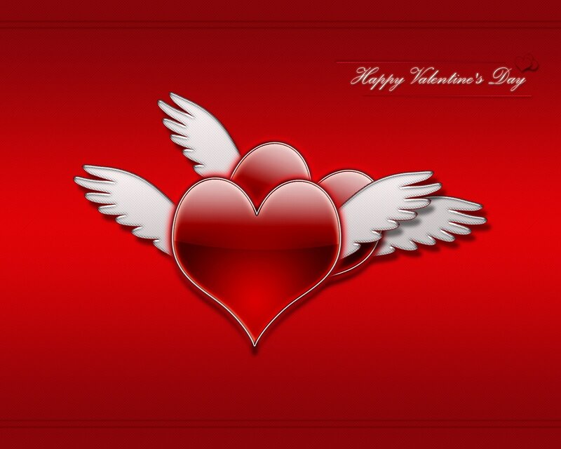 Winged heart Valentine's Day card