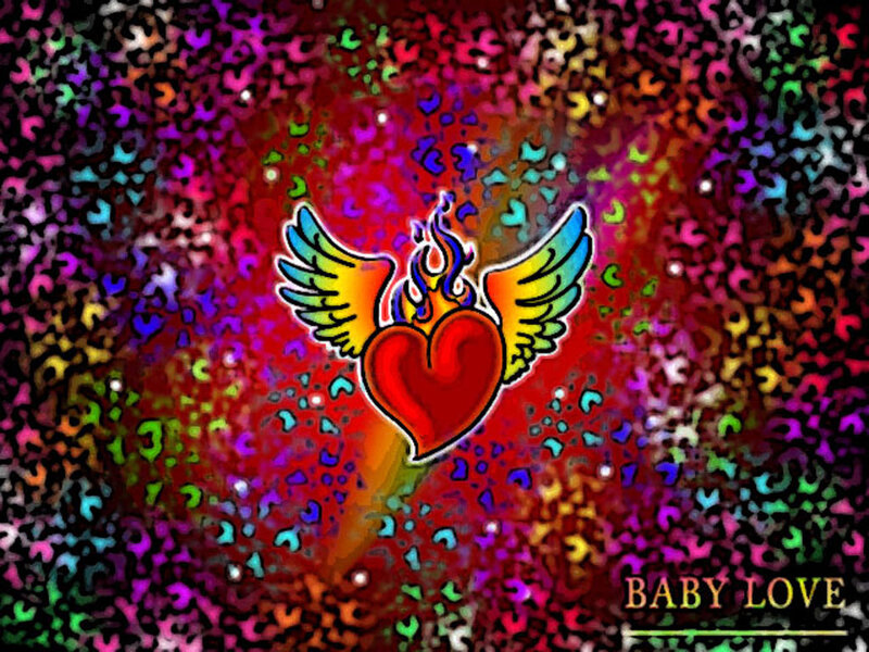 Winged Heart with Flames — Red