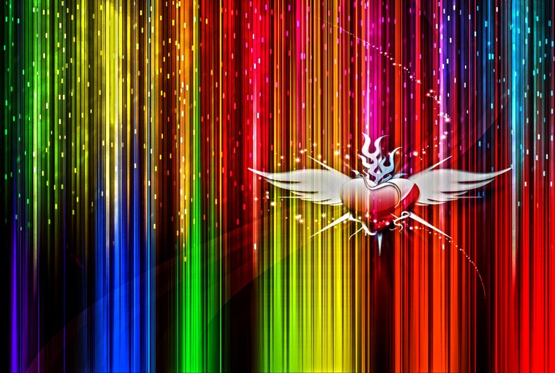 Winged Heart with Flames — Red, Vibrant