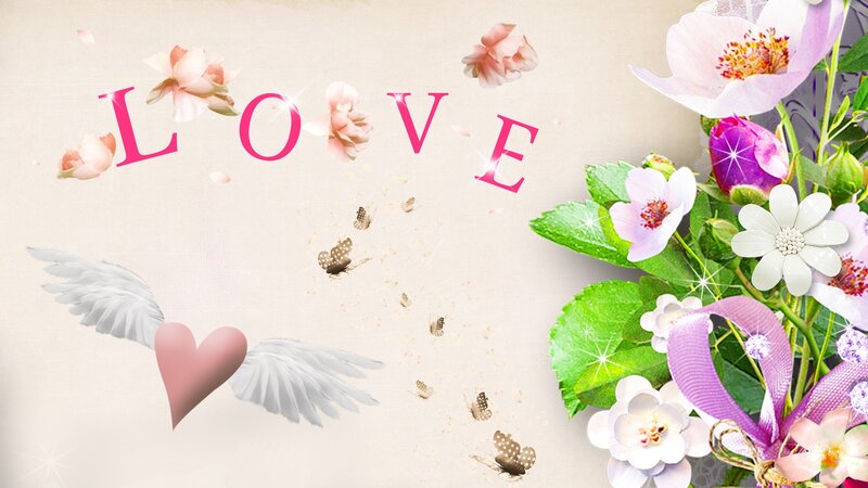 Winged Heart with Flowers