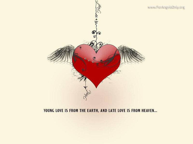 winged heart with quote