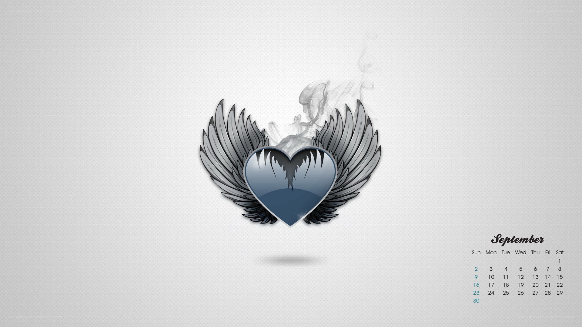 winged heart with smoke