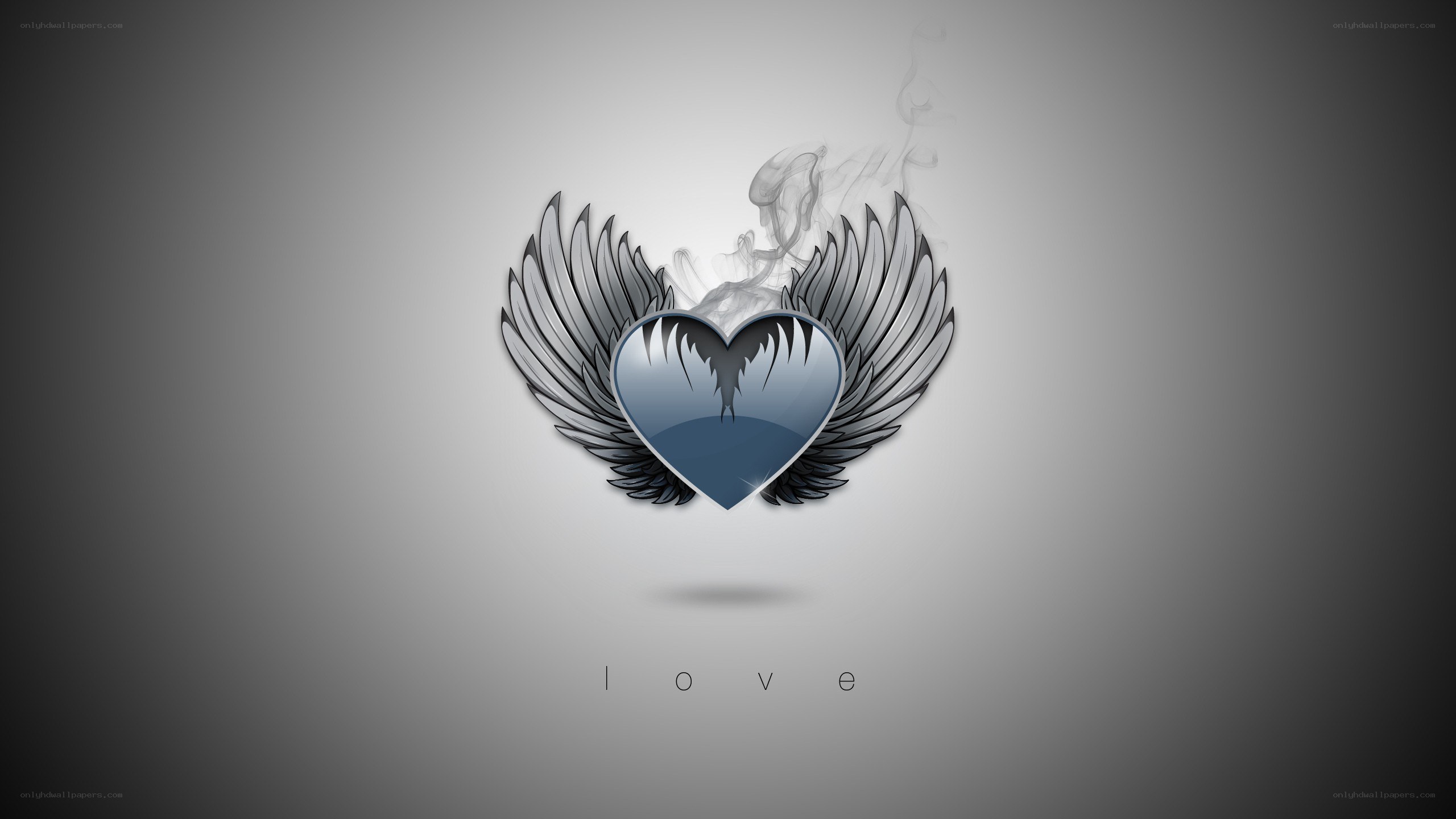 winged heart with smoke