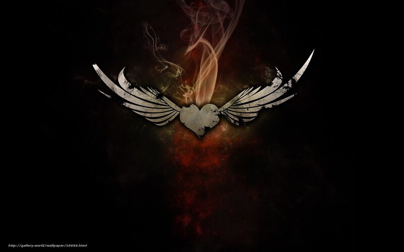 winged heart with smoke