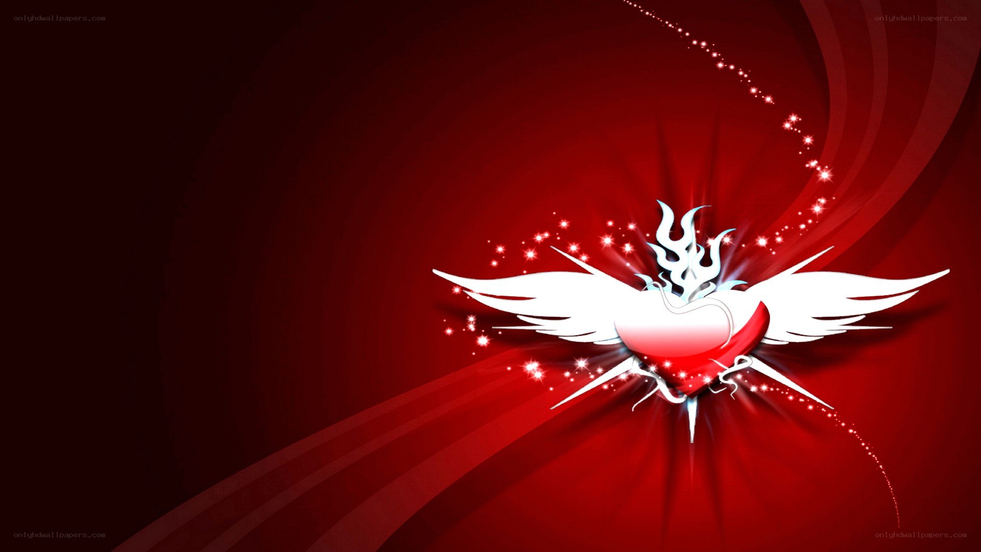 winged heart with sparkles