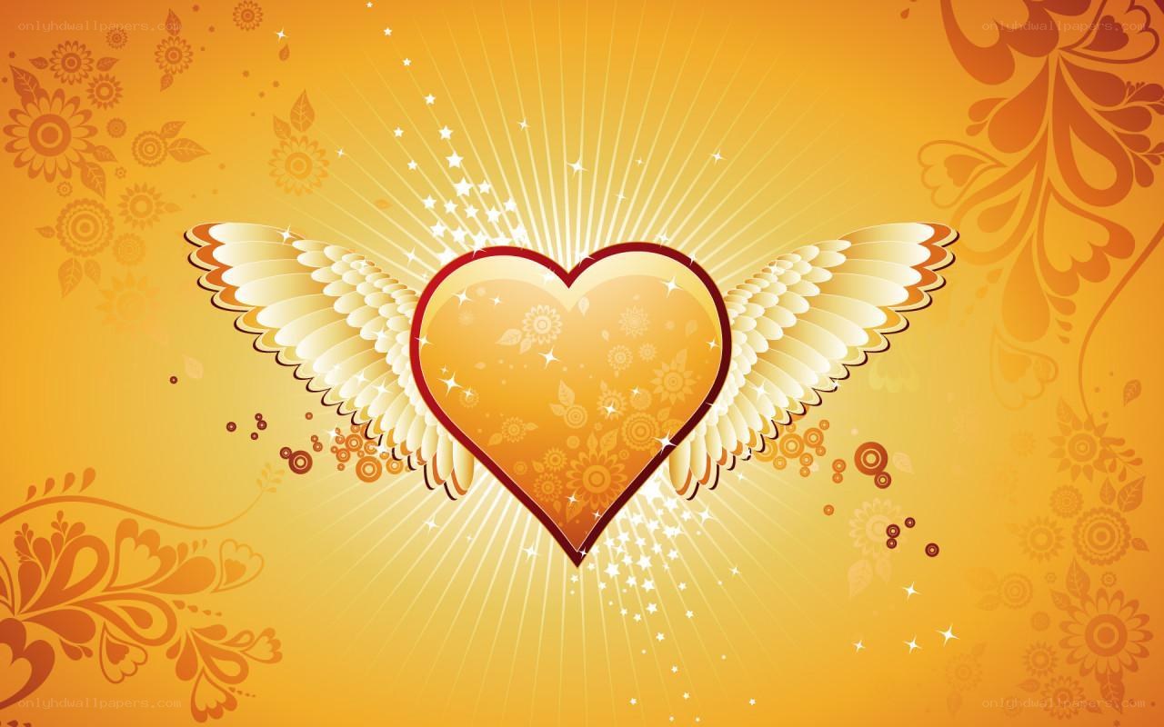 winged heart with sunburst