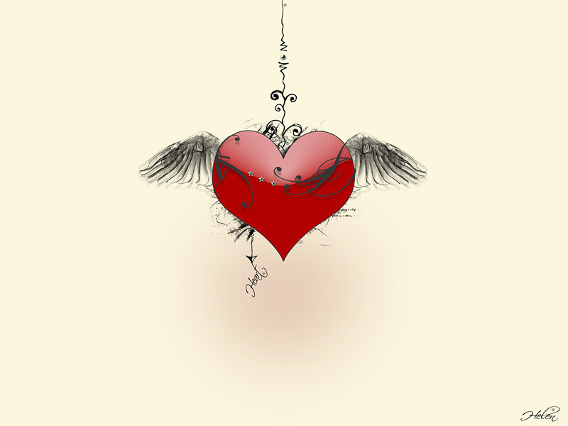 winged heart with wings