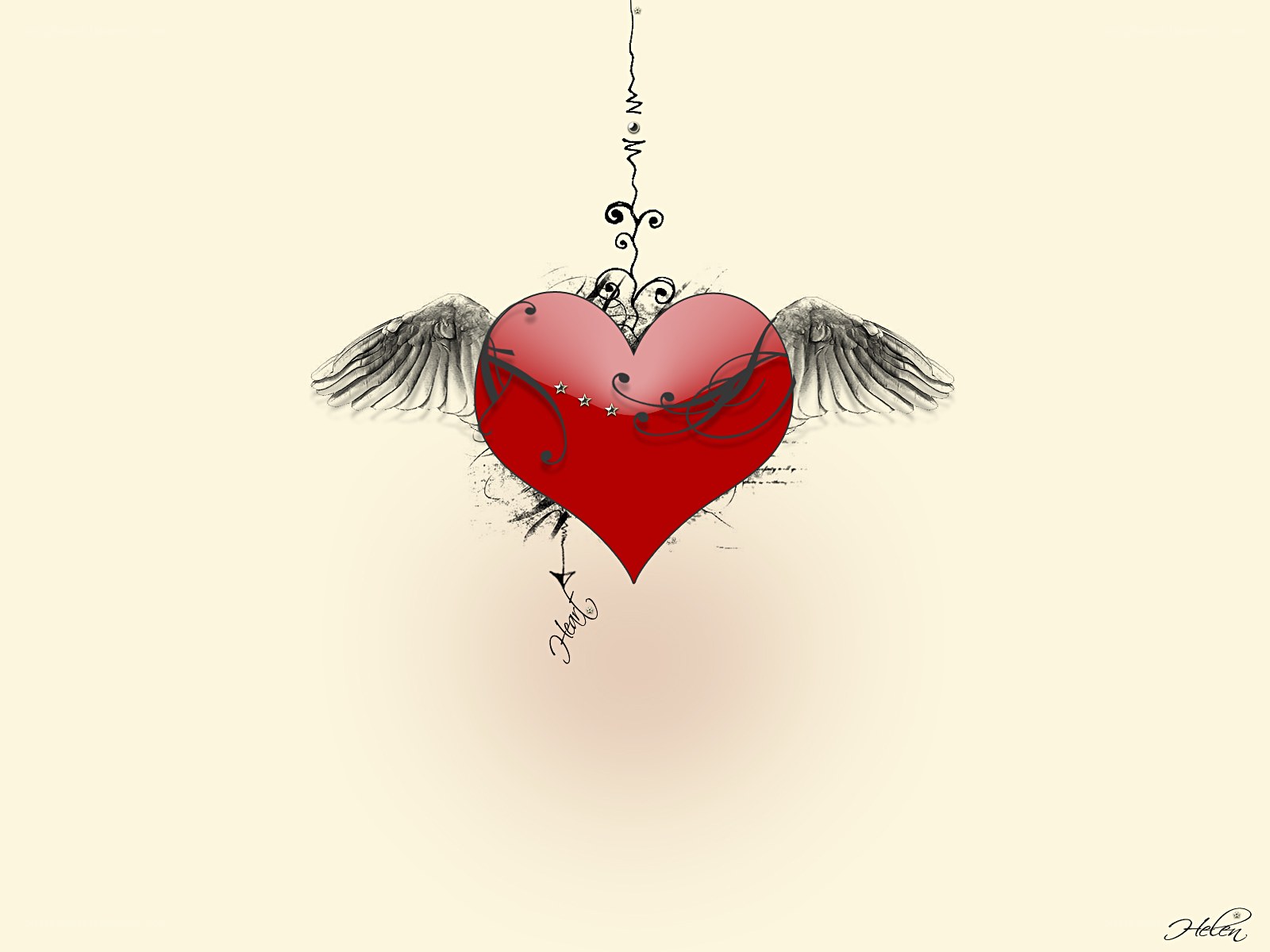 winged heart with wings