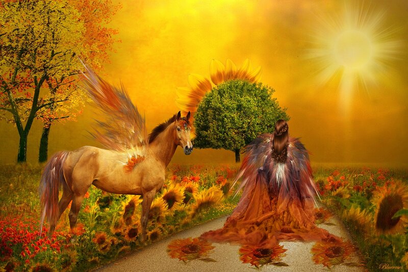 Winged Horse and Figure