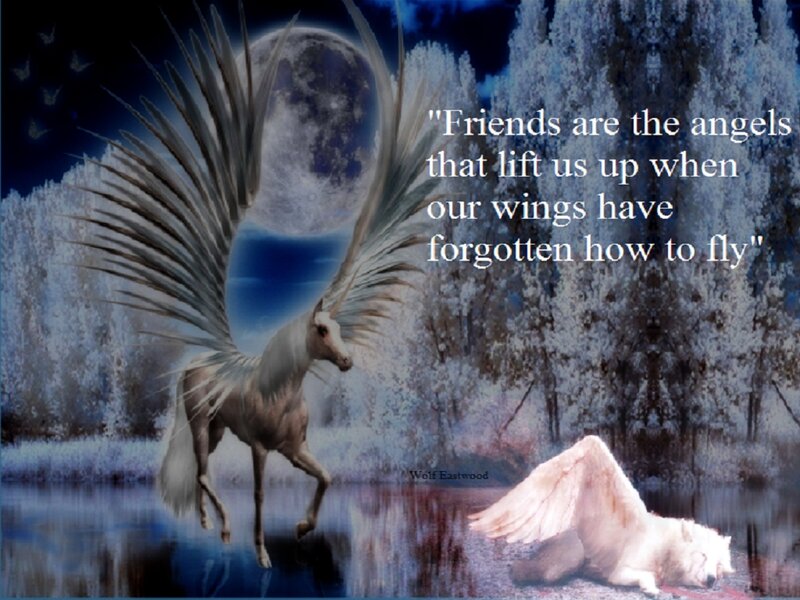 Winged Horse and Wolf