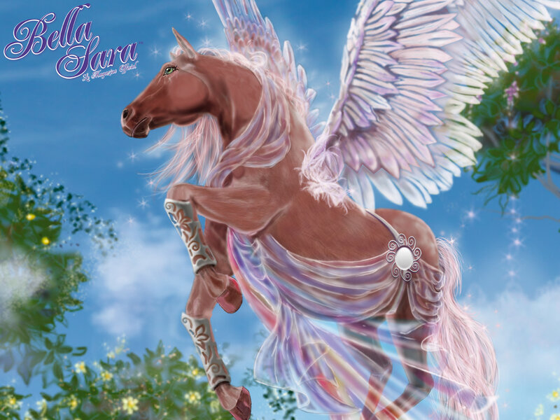 Winged Horse in Flight — Blue
