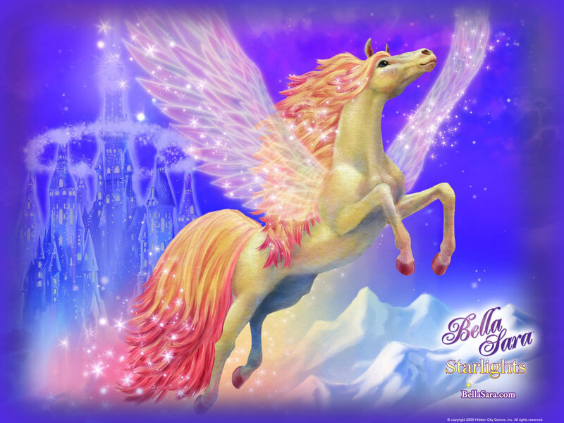 Winged Horse in Flight — Purple