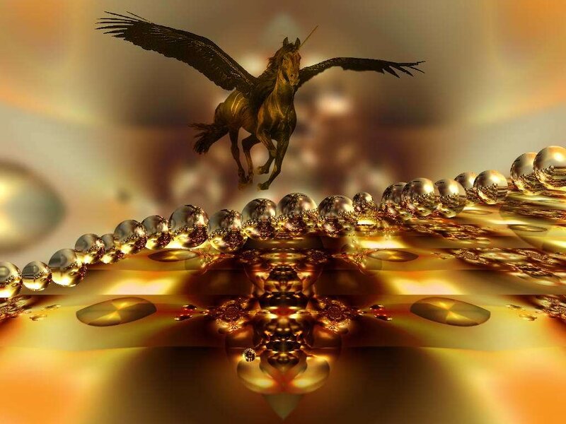 Winged Horse in Flight