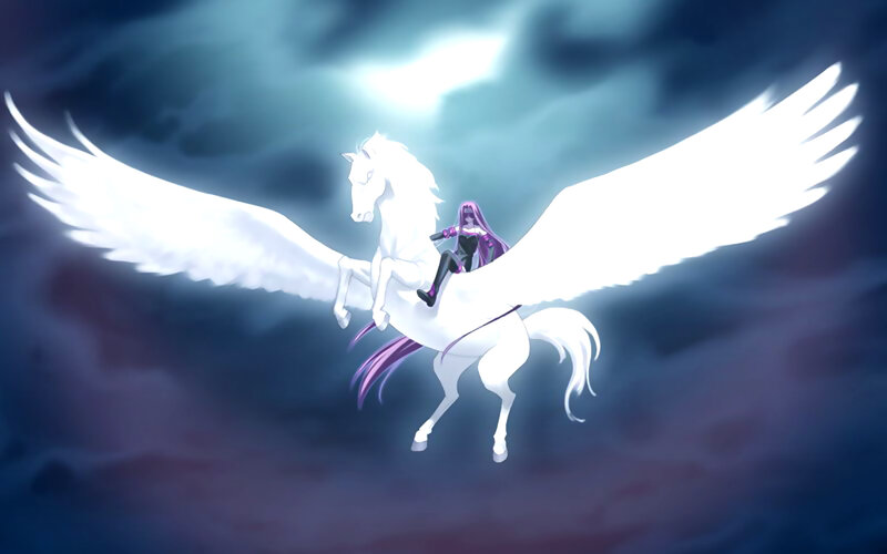 winged horse in storm