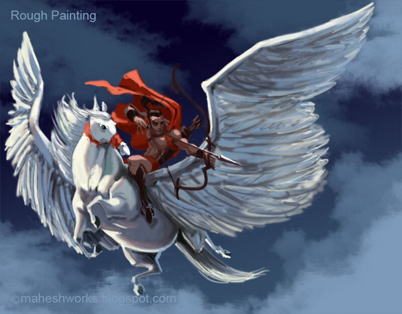 Winged Horse with Rider