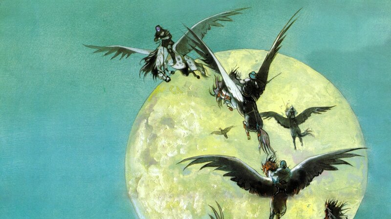 Winged Horses Flying — Teal
