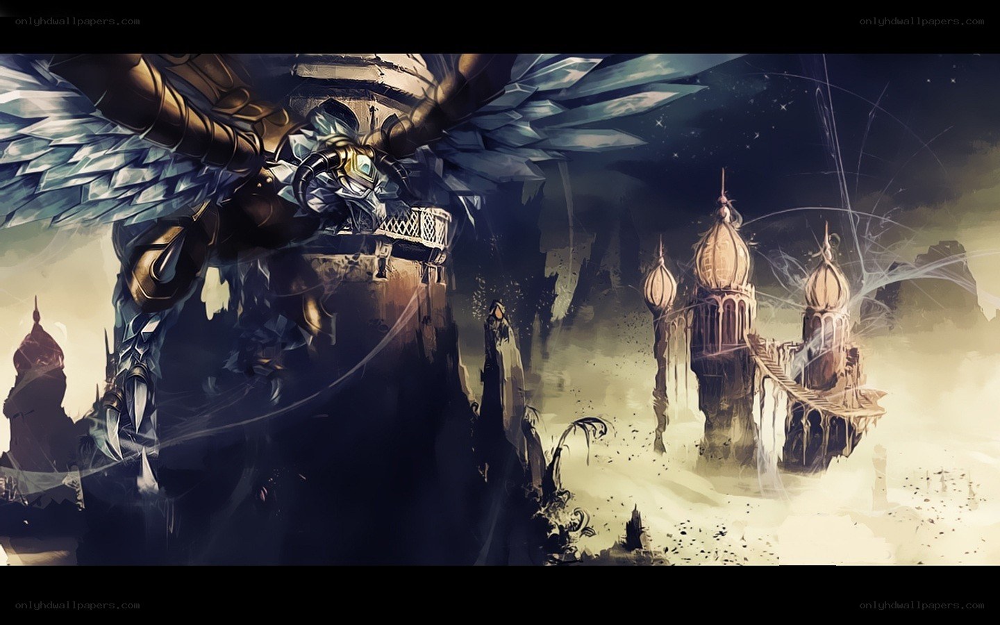 winged knight on a cliff