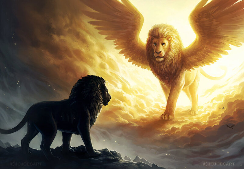 Winged Lion and Black Lion