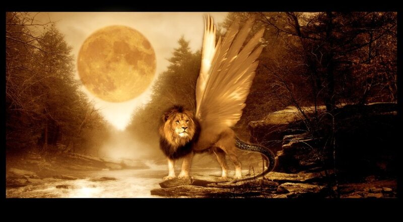 Winged Lion with Tail