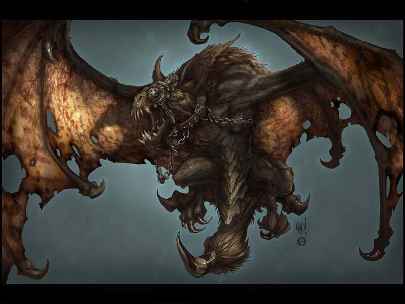 Winged Monster with Chains