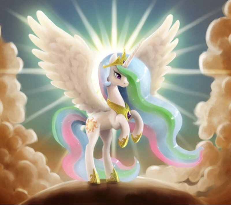 Winged Pony with Rainbow Mane — White
