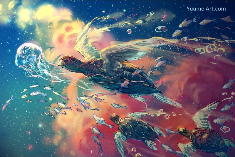 Winged Sea Turtles