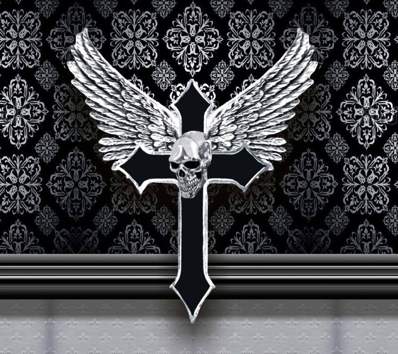 Winged Skull Cross