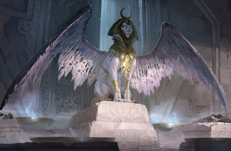 Winged Sphinx Statue