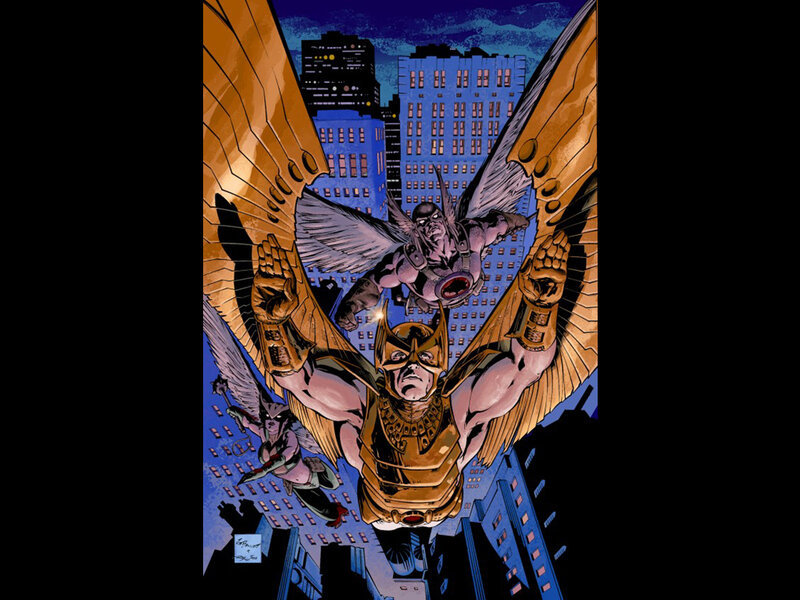 Winged Superhero in City