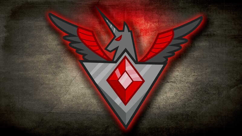 Winged Unicorn Emblem — Red, Dramatic