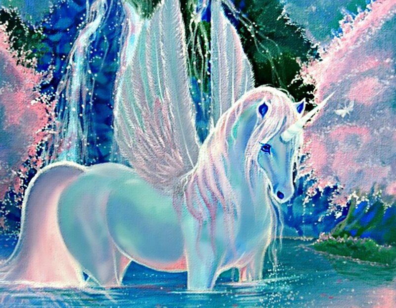 Winged Unicorn in Water