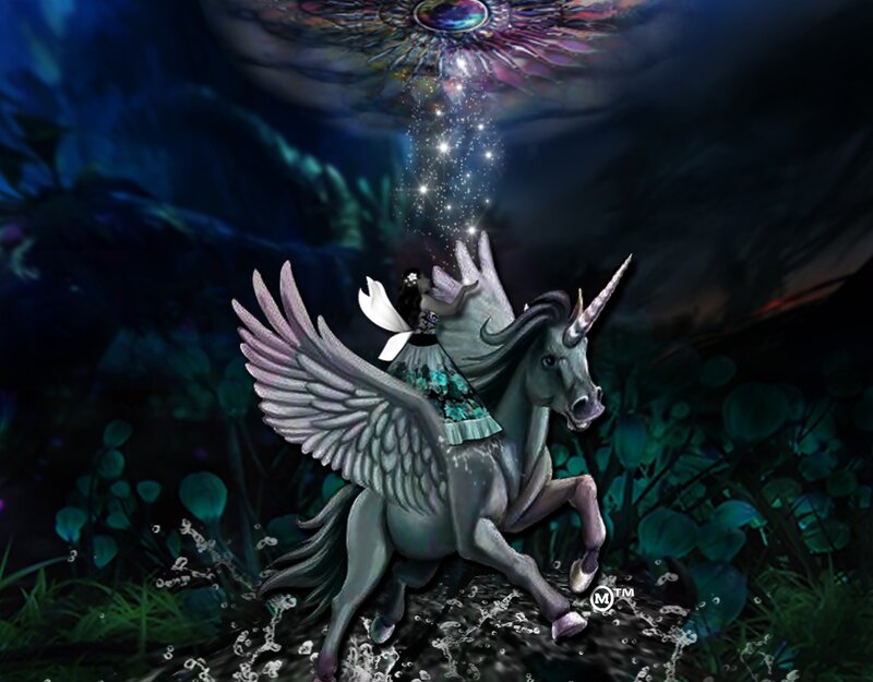 Winged Unicorn with Rider