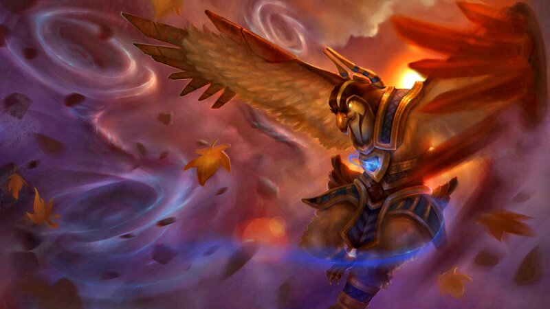 Winged Warrior in Armor — Purple, Dramatic