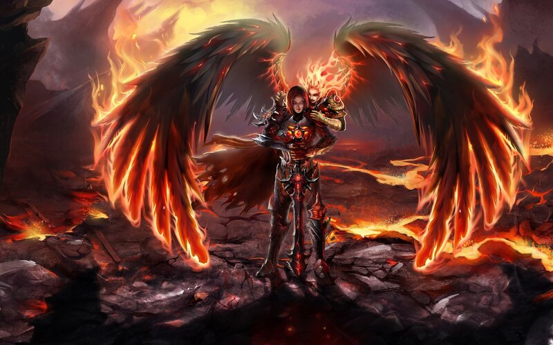 Winged Warrior in Armor — Red