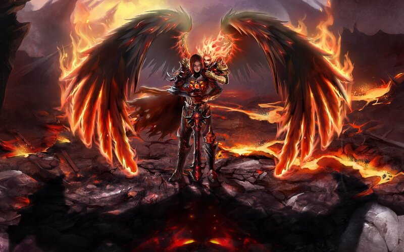 Winged Warrior in Flames