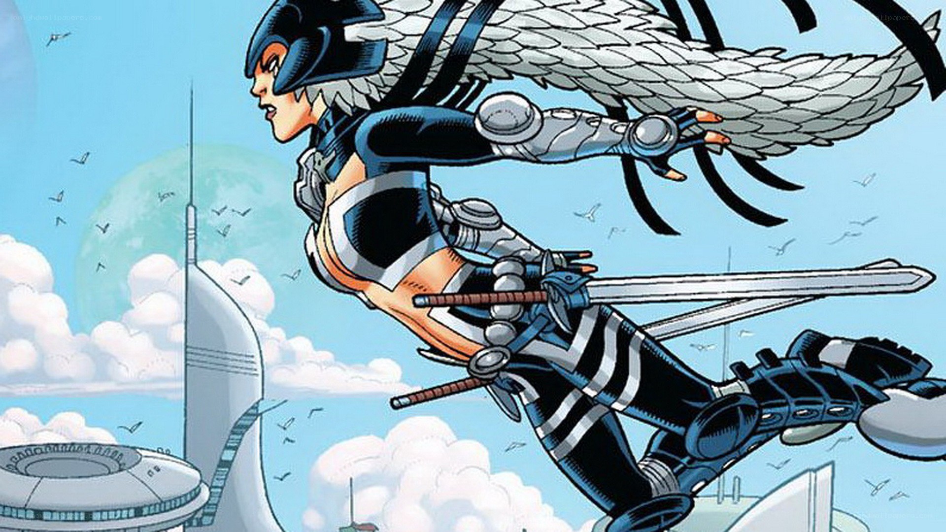 winged warrior in flight