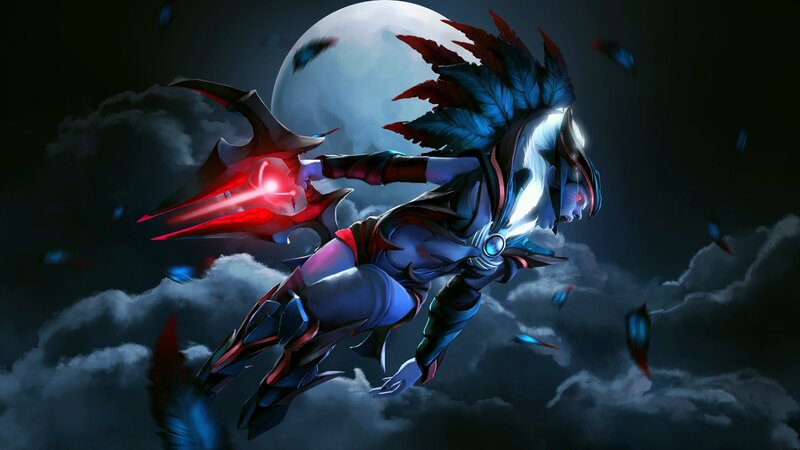 Winged Warrior in Flight — Blue
